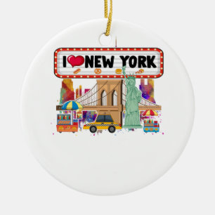I Love New York City NY Icons Souvenir Statue of L Keramisch Ornament