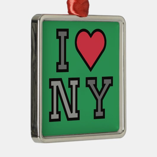 I Love New York - Ornament Groen Rood & Grijs (Rechts)