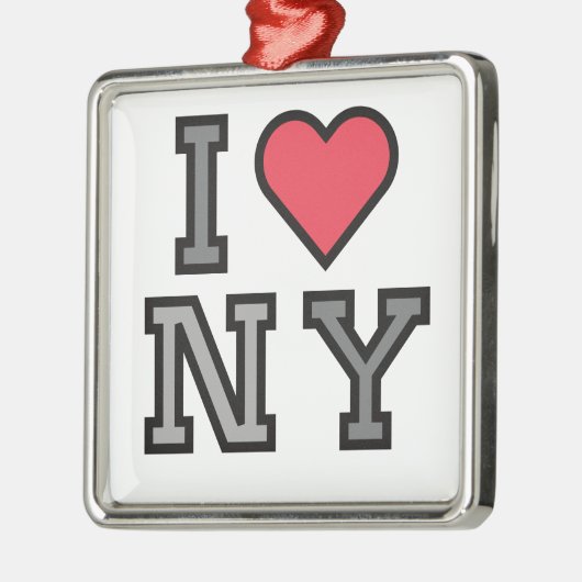 I Love New York - Ornament Wit Rood & Grijs (Links)
