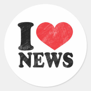 I Love News Ronde Sticker