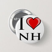 I Love NH - New Hampshire Ronde Button 5,7 Cm (Voorkant /achterkant)