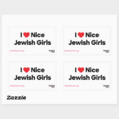I Love Nice Juive Girls Sticker Feuille (Feuille)