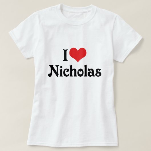I Love Nicholas T-shirt (Design voorkant)