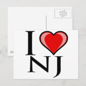 I Love NJ - New Jersey Briefkaart (Voorkant / Achterkant)