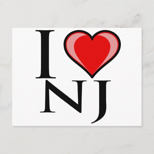 I Love NJ - New Jersey Briefkaart (Voorkant)