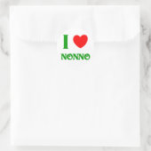 I Love Nonno (Italiaanse grootvader) Ronde Sticker (Tas)