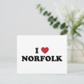 I Love Norfolk Virginia Briefkaart (Staand voorkant)