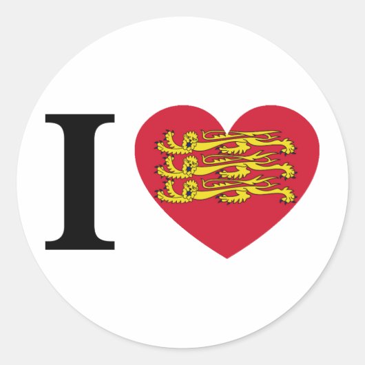 I Love Normandië Ronde Sticker (Voorkant)