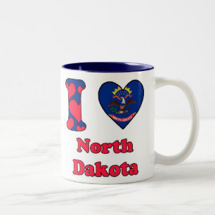 I love North Dakota Tweekleurige Koffiemok