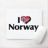 I Love Norway Flag Muismat (Met muis)