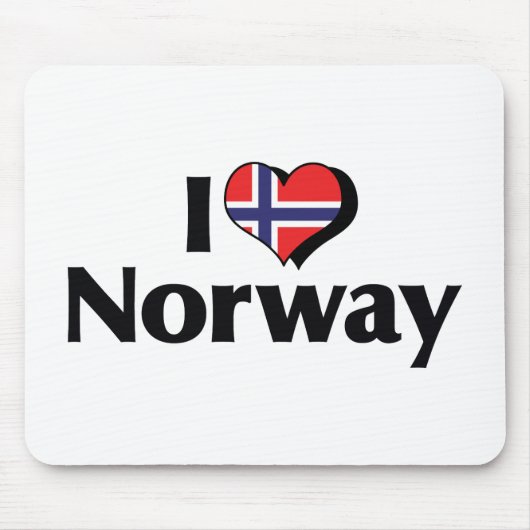 I Love Norway Flag Muismat (Voorkant)