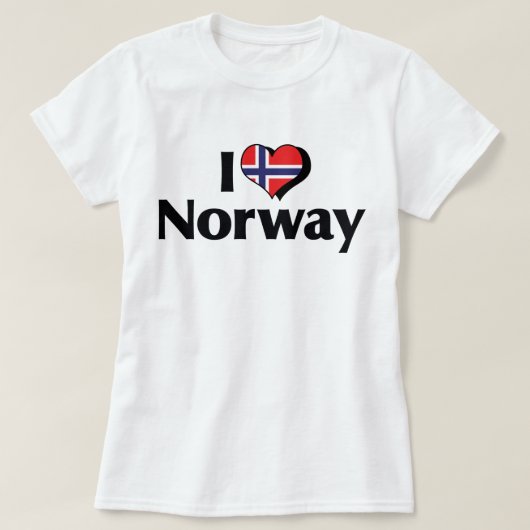 I Love Norway Flag Shirt (Design voorkant)