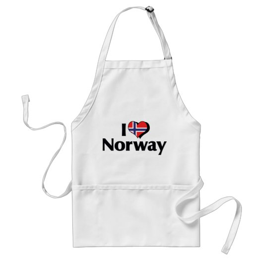 I Love Norway Flag Standaard Schort (Voorkant)