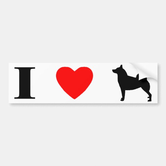I Love Norwegian Buhunds Bumpersticker (Voorkant)