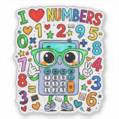 I Love Numbers Cute Math Sticker for Kids (Devant)