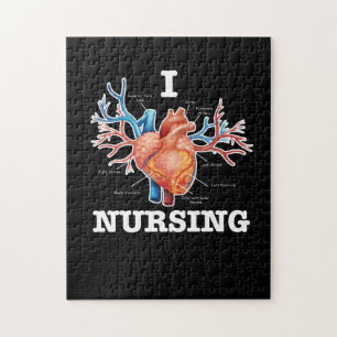 I Love Nursing Heart Anatomy Medical Legpuzzel