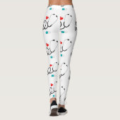 I Love Nursing motifs femmes leggings (Dos)