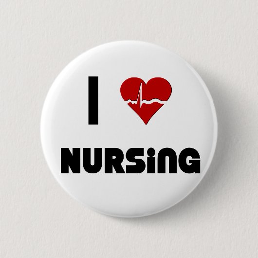 I Love Nursing Ronde Button 5,7 Cm (Voorkant)