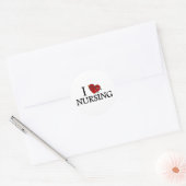 I Love Nursing Ronde Sticker (Envelop)