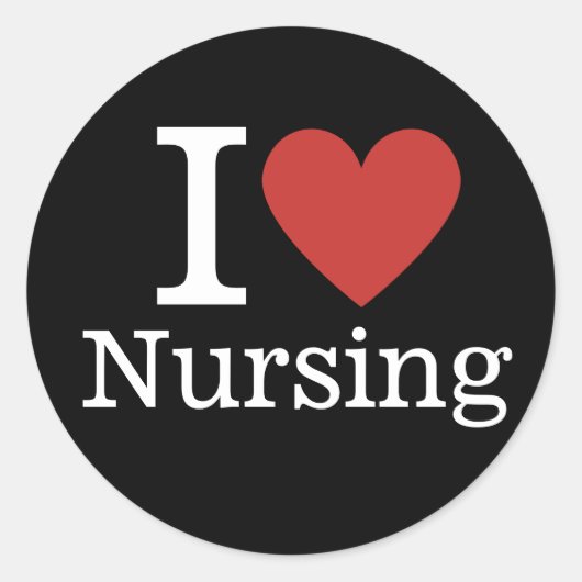 I ❤️ Love Nursing voor College Faculteit / Student Ronde Sticker (Voorkant)