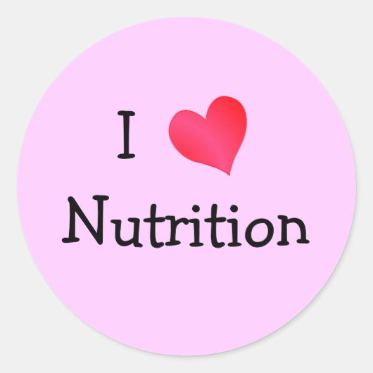 I Love Nutrition Ronde Sticker (Voorkant)
