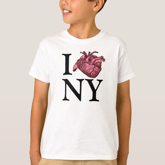 I Love NY avec un t-shirt cardiaque anatomiquement (Devant)