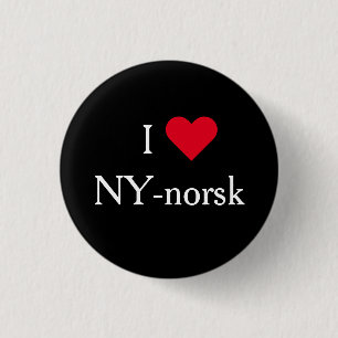 I Love NY-norsk - Lilyhammer Norway New York bagde Ronde Button 3,2 Cm