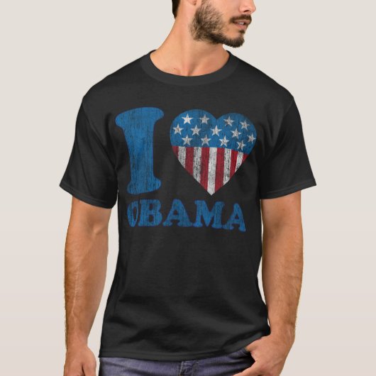 i Love Obama Classic Stars - Stripes I Heart Shirt (Voorkant)