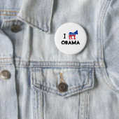I Love Obama Donkey Button (In situ)