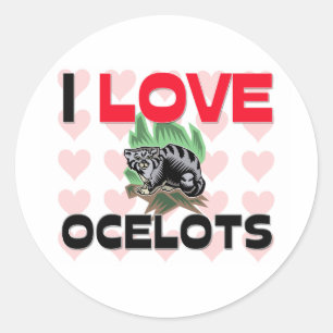 I Love Ocelots Ronde Sticker