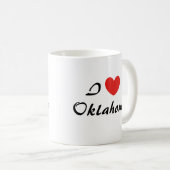 I Love Oklahoma Heart Typography Coffee Mug (Devant droit)
