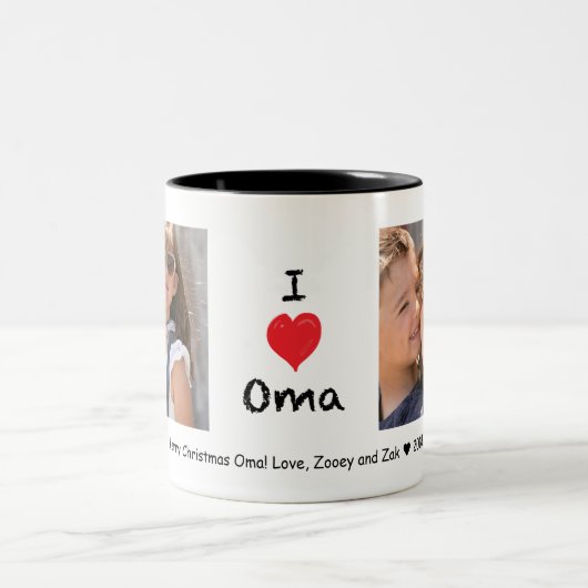 I love Oma 2 Photo Personnalisable Mug (Centre)