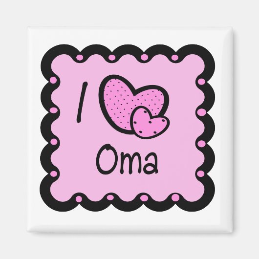 I Love Oma Cute T-Shirt Magneet (Voorkant)