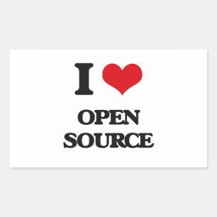 I Love Open Source Rechthoekige Sticker