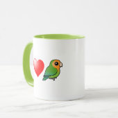 I Love Orangeface Peach-face Lovevogels Mok (Voorkant links)