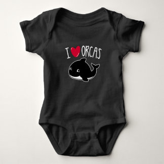 I Love Orcas Funny Orca Killer Whale Lover Cute Romper