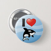 I Love Orcas Ronde Button 5,7 Cm (Voorkant /achterkant)