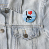 I Love Orcas Ronde Button 5,7 Cm (In situ)