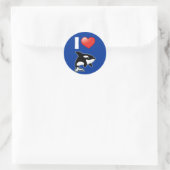 I Love Orcas Ronde Sticker (Tas)