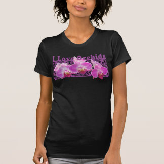 I Love Orchids Black T shirt