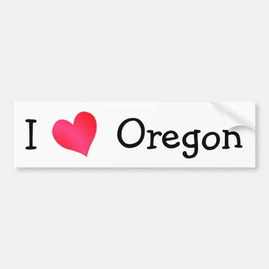 I Love Oregon Bumpersticker (Voorkant)