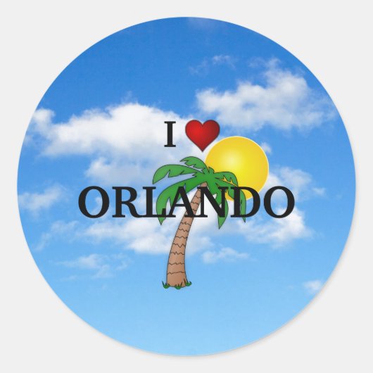 I Love Orlando Ronde Sticker (Voorkant)