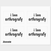 I Love Orthography Funny Spelling Joke Sticker (Vel)