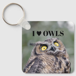 I Love Owls Keychain