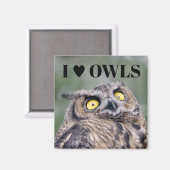 I Love Owls Magnet Magneet (Voorkant / Achterkant)