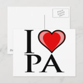 I Love PA - Pennsylvania Briefkaart (Voorkant / Achterkant)