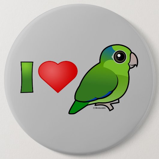 I Love Pacific Parrotlets (groen) Ronde Button 6,0 Cm (Voorkant)