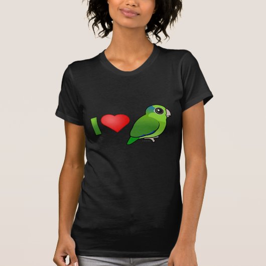 I Love Pacific Parrotlets (groen) T-shirt (Voorkant)