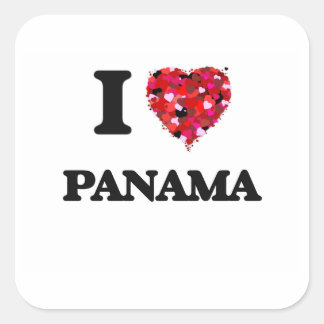 I Love Panama Vierkante Sticker
