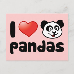 I Love Pandas Briefkaart